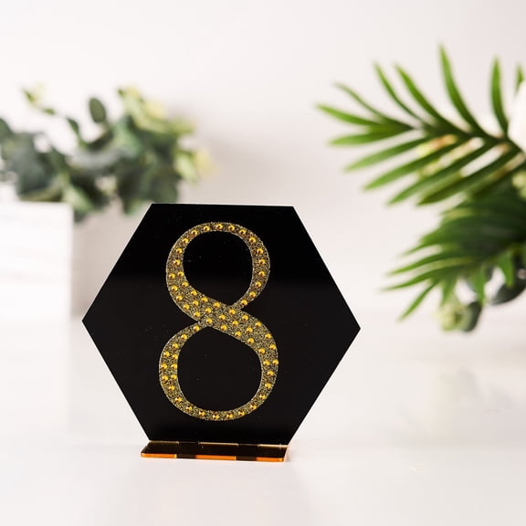 BalsaCircle 4" Gold Solid Letter Number Self-Adhesive Rhinestones Gems Sticker