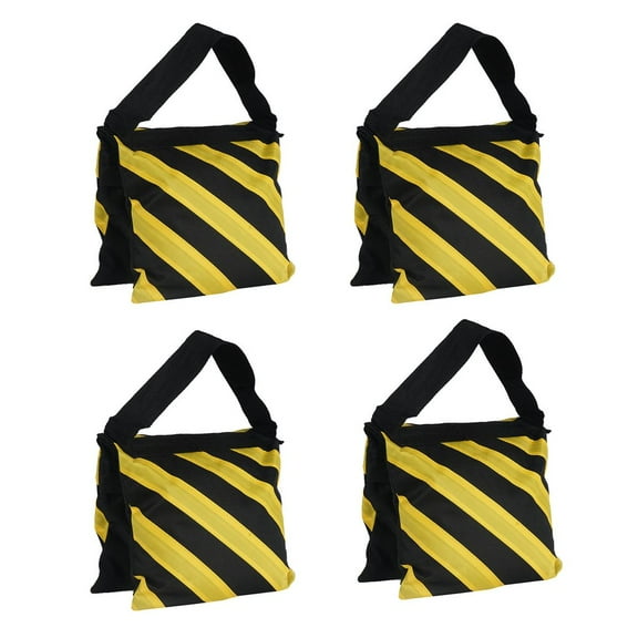BalsaCircle 4 Pieces Black Yellow Heavy Duty Sand Weight Saddle Bags Photo Video Backdrops