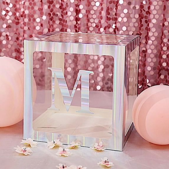 BalsaCircle 4 Pieces Iridescent 5" Letter M Cardstock Stickers Backdrop Wall Party Decorations