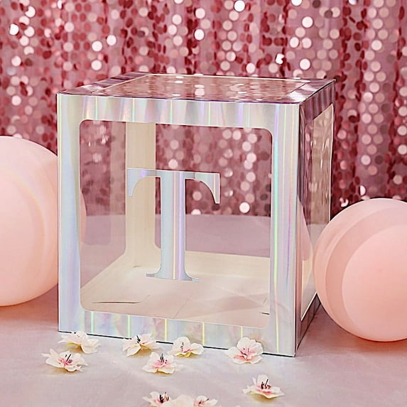 BalsaCircle 4 Pieces Iridescent 5" Letter T Cardstock Stickers Backdrop Wall Party Decorations