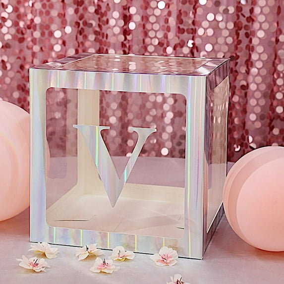 BalsaCircle 4 Pieces Iridescent 5" Letter V Cardstock Stickers Backdrop Wall Party Decorations