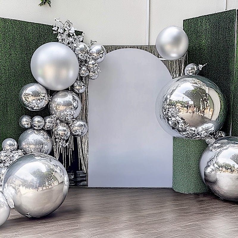 BalsaCircle 4 Pieces Large Round 39" Metallic Silver Mylar Foil Plain Balloons Wedding Party Decorations