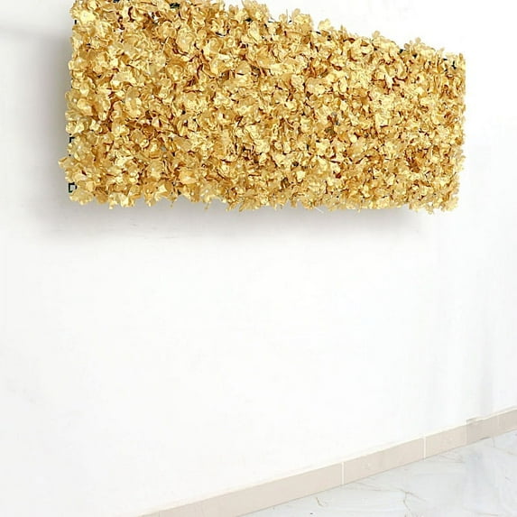 BalsaCircle 4 Silk Hydrangea Flowers Wall Backdrop Panels 11 feet UV Protected Wedding Decorations Gold