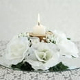 thumbnail image 1 of BalsaCircle 4 Silk Roses Flowers Candle Rings Ivory, 1 of 8