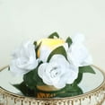 thumbnail image 1 of BalsaCircle 4 Silk Roses Flowers Candle Rings White, 1 of 8