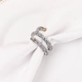 thumbnail image 1 of Balsa Circle 4 Silver  Swirl Design Rhinestone Napkin Rings Party Events Reception Decorations Wedding Supplies, 1 of 8