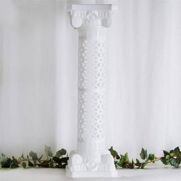 BalsaCircle 4 White 42" Adjustable Roman Columns Plant Pedestal Stands Wedding Party Decorations