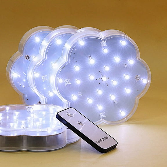 BalsaCircle 4 White 6" LED Vase Lights Battery Operated Centerpieces Wedding Party Decorations