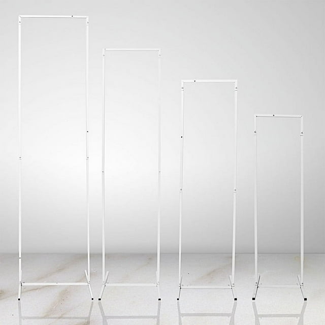 BalsaCircle 4 White Metal Floral Display Frame Rectangle Backdrop Stand ...