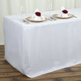 thumbnail image 1 of BalsaCircle 4 feet White Fitted Polyester Tablecloth Wedding Table Linens, 1 of 5