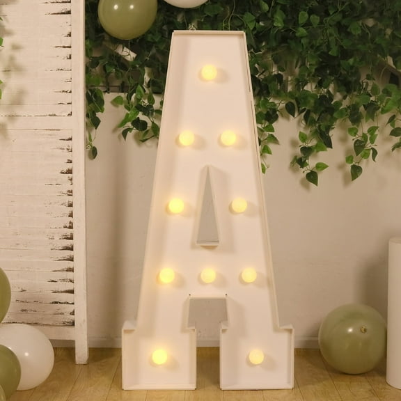 Balsa Circle 4 feet White  Marquee Letter A Warm White LED Lighted Sign Wedding Event Graduation Party