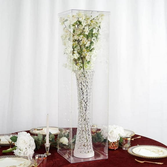 Balsa Circle 40" Clear Acrylic Display Box Centerpiece Floor Standing Column Party Wedding Decorations