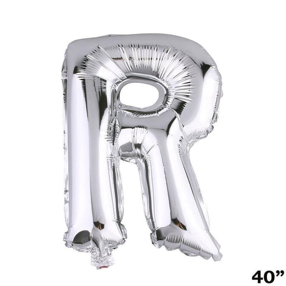 BalsaCircle 40" Mylar Foil Plain Balloon Silver Letter R