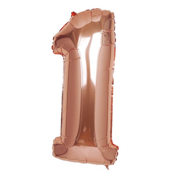 BalsaCircle 40" Rose Gold Number 1 Mylar Foil Plain Balloon Wedding Event Birthday Party