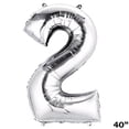 thumbnail image 1 of BalsaCircle 40" Silver Mylar Foil Plain Balloon Wedding Event Graduation Party, 1 of 5