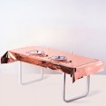 thumbnail image 1 of BalsaCircle 40" x 90" Rose Gold Metallic Rectangular Disposable Plastic Tablecloth Tables, 1 of 6
