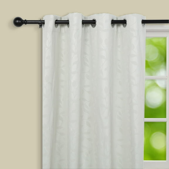 BalsaCircle 42-126" Black Adjustable Metal Curtain Rod Set Round Finials Window