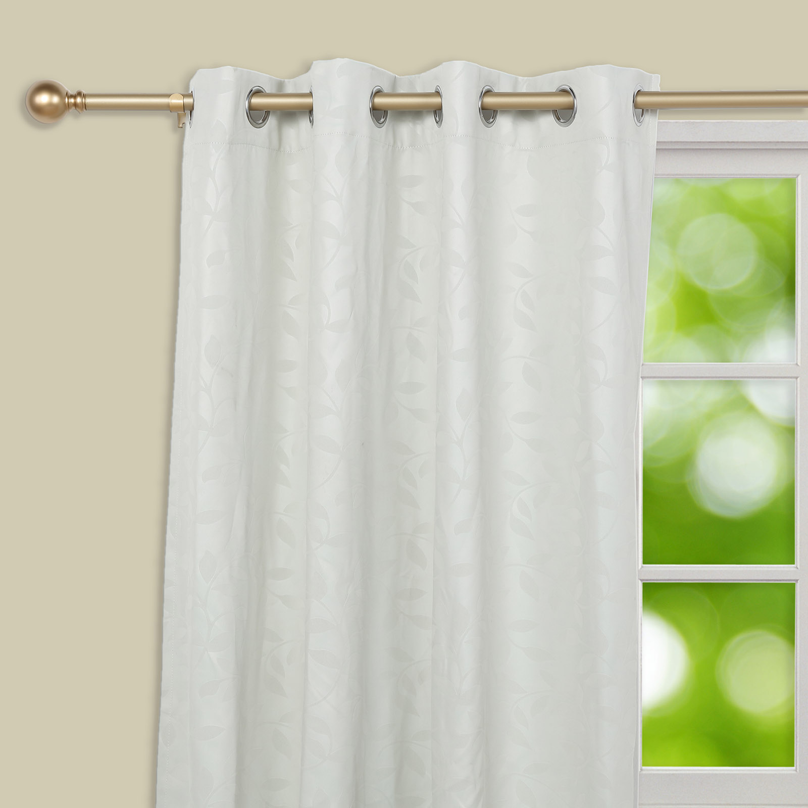 BalsaCircle 42-126-Inch long Adjustable Metal Curtain Rod Set Teardrop ...