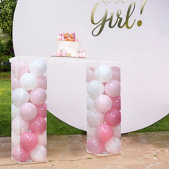 BalsaCircle 46x12 in Clear Plexiglass Connector Plate for Rectangular Pedestal Stands Party Decorations