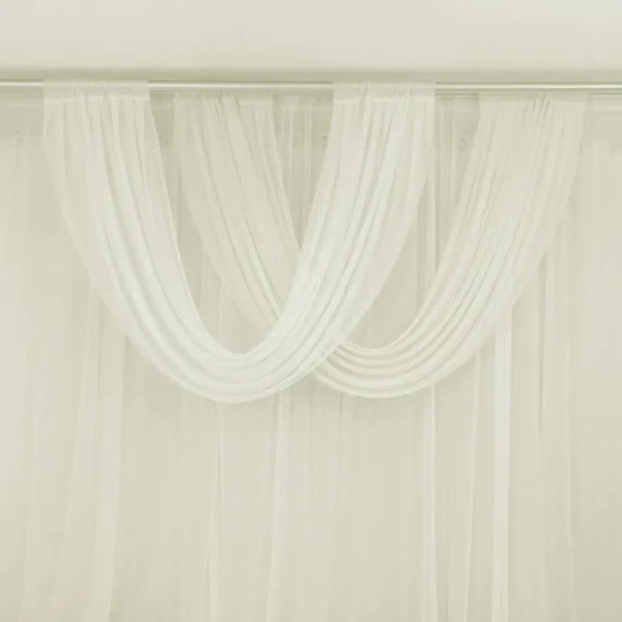 BalsaCircle 4x5 feet Ivory Sheer Curtain Backdrop Wedding Drapery Panel Party Reception Home Events Ceiling Decorations Supplies