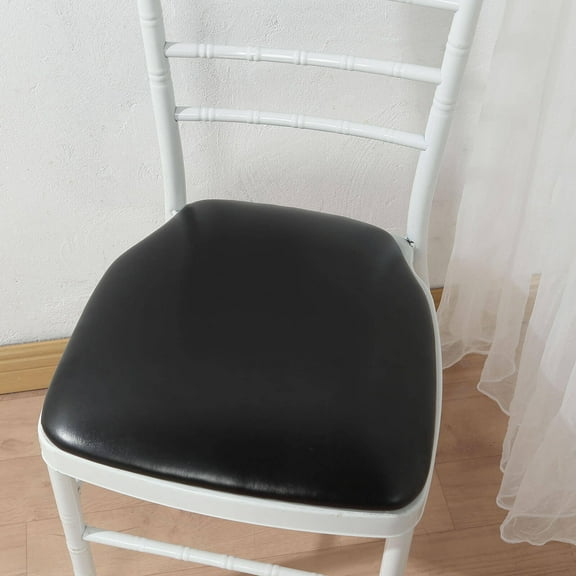 BalsaCircle 5 Black 16" Leather Chiavari Chair Cushion Pads Wood Backing Cover Wedding Party Event Reception Dinner Catering