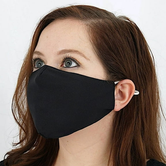 BalsaCircle 5 Black Breathable Earloop Cotton Face Masks 2 Layers Protective Covers Pollution Dust Germs Protection Gear