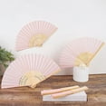 thumbnail image 1 of BalsaCircle 5 Blush Silk Folding Hand Fans Wedding Favor Birthday Party Events, 1 of 6