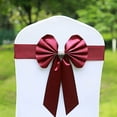 thumbnail image 1 of BalsaCircle 5 Burgundy Reversible Satin Faux Leather Bow Tie Chair Sashes Buckles, 1 of 8