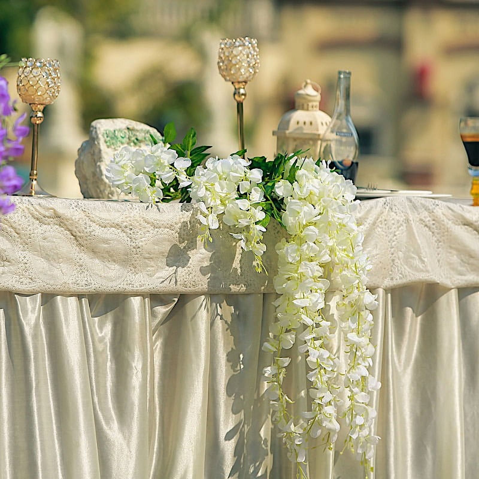 Artificial White Wisteria Flower Vine Hanging Garland