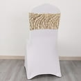 thumbnail image 1 of BalsaCircle 5 Champagne Mesh Chair Sashes Wavy Embroidered Sequins Wedding Party Events Reception Catering Home Tableware Decorations Supplies, 1 of 7