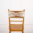 thumbnail image 1 of BalsaCircle 5 Champagne Velvet Ruffled Stretch Chair Sashes Wedding Party Catering Decorations, 1 of 7