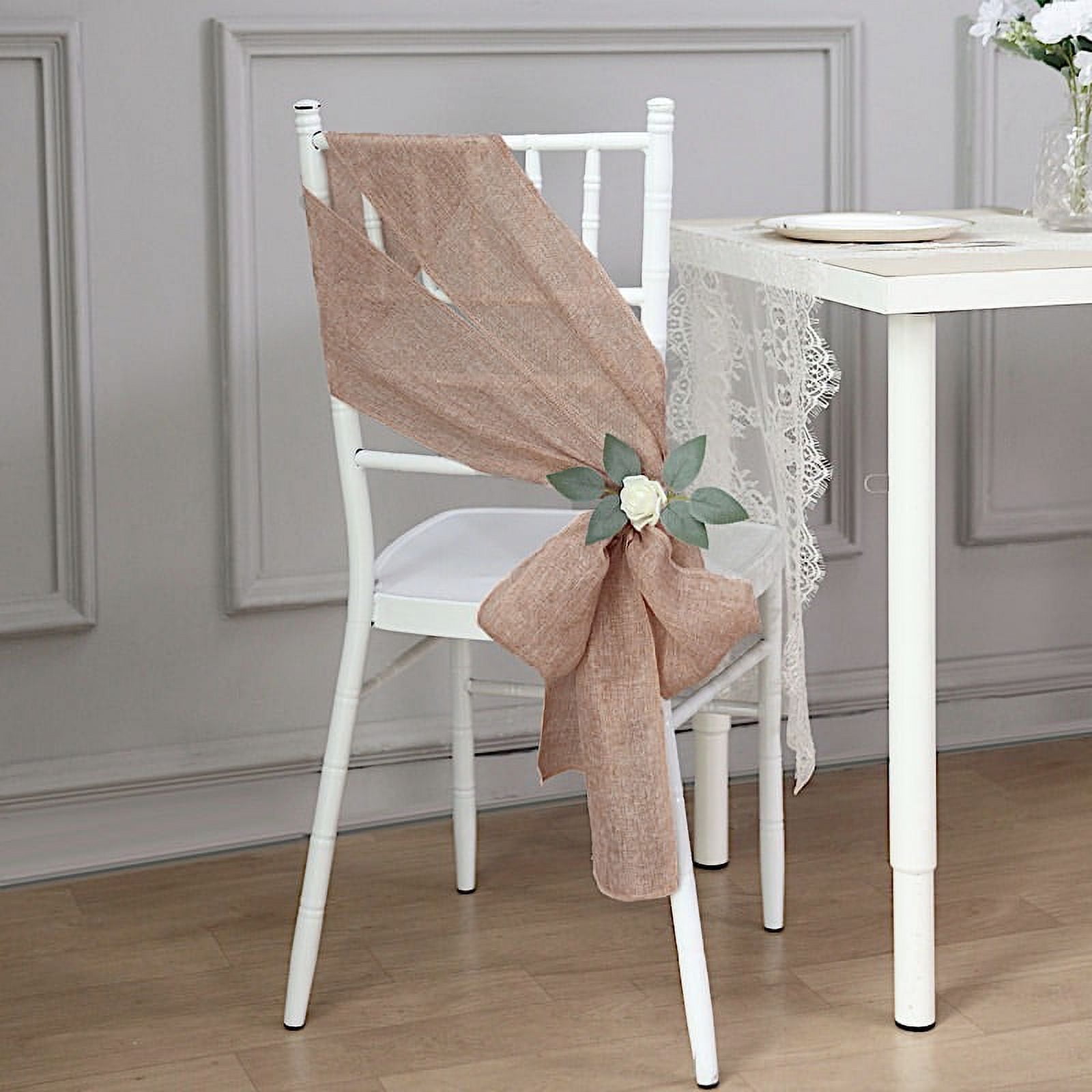 BalsaCircle 5 Dusty Rose 6x108" Faux Burlap Chair Sashes Wedding Party ...