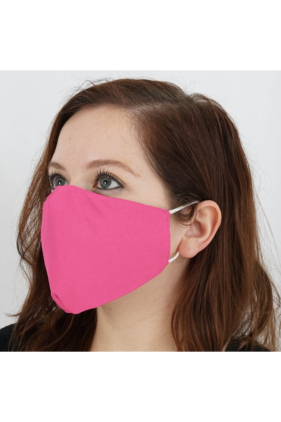 BalsaCircle 5 Fuchsia Breathable Earloop Cotton Face Masks 2 Layers Protective Covers Pollution Germs Protection Gear