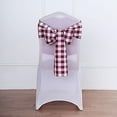 thumbnail image 1 of Balsa Circle 5 Gingham Checkered Polyester Chair Sashes Burgundy White, 1 of 8