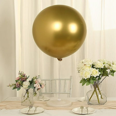 BalsaCircle 5 Gold 36 in Round Metallic Latex Biodegradable Balloons Wedding Reception Events Birthday Party Decorations Supplies