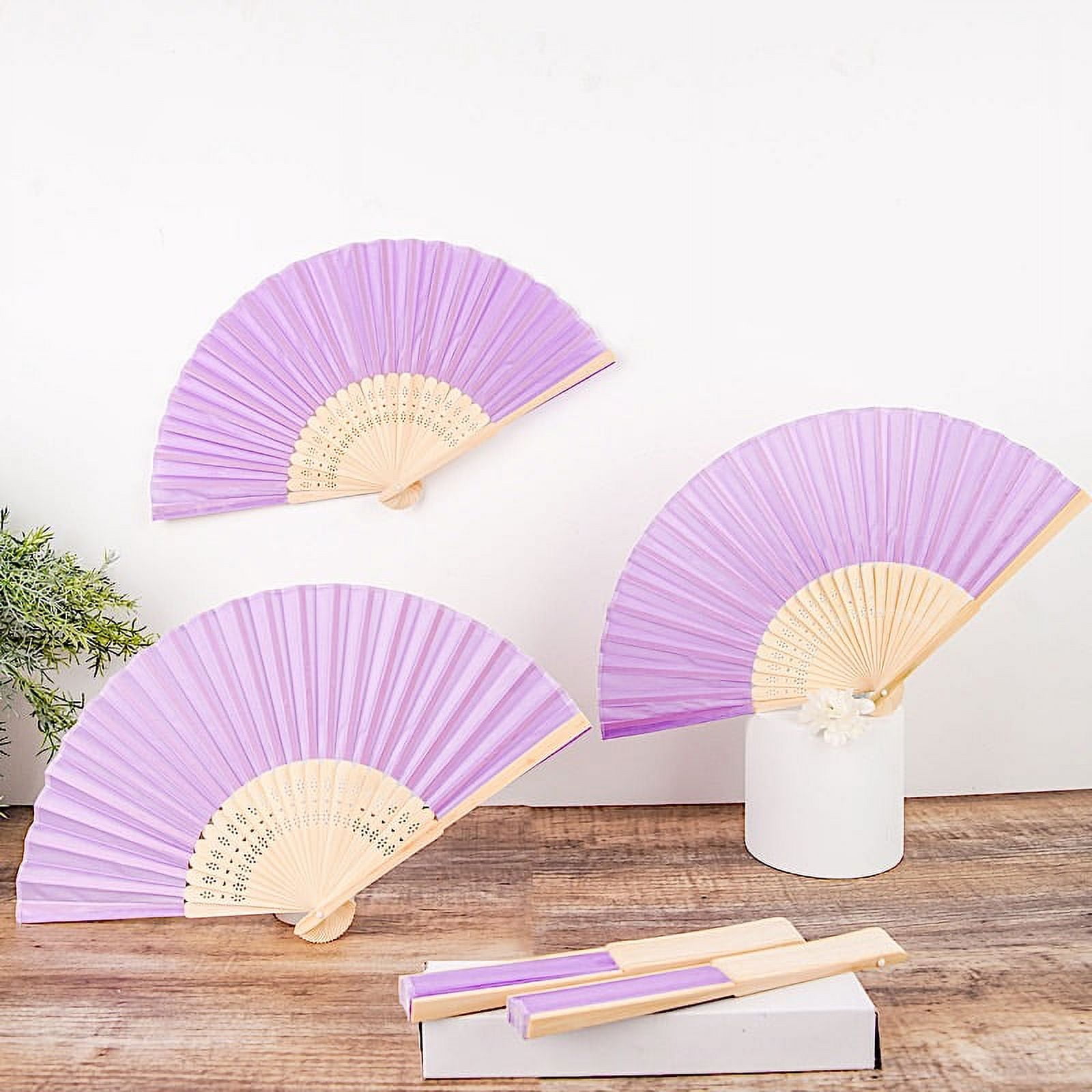 Silk hand shop fans wedding favors