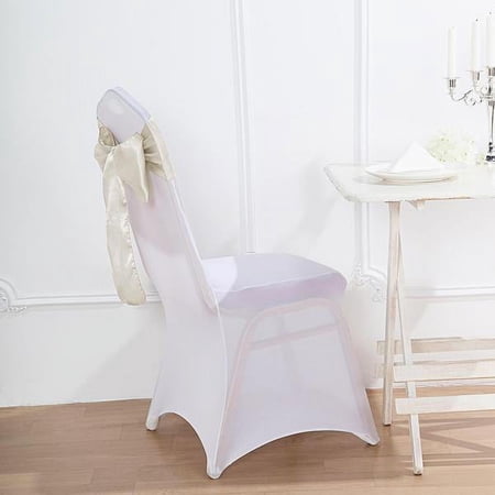 BalsaCircle 5 New Satin Chair Sashes Bows Ties Ivory
