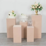 Balsa Circle 5 Nude Rectangular Pedestal Fitted Spandex Display Stand Covers Set Party Events Decorations Supplies