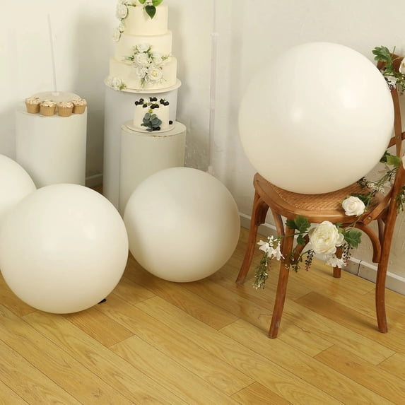 BalsaCircle 5 Off White 36 in Round Latex Biodegradable Balloons Wedding Reception Events Graduation Birthday Party Decorations Supplies