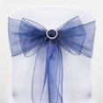 thumbnail image 1 of BalsaCircle 5 Organza Chair Sashes Bows Ties Navy Blue, 1 of 6