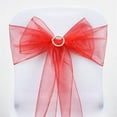 thumbnail image 1 of BalsaCircle 5 Organza Chair Sashes Bows Ties Red, 1 of 6