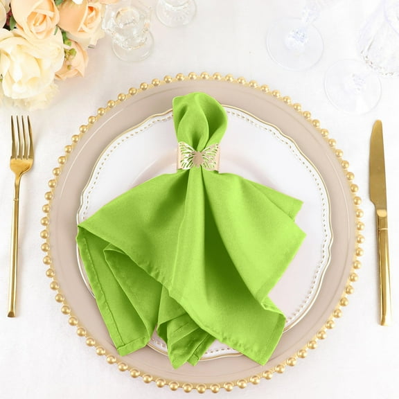 Balsa Circle 5 Pieces 17" Polyester Fabric Napkins Apple Green