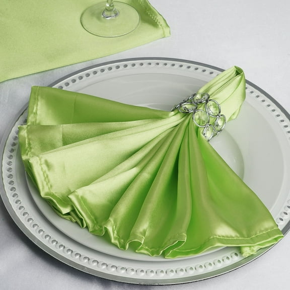 Balsa Circle 5 Pieces 20" Apple Green Satin Napkins Wedding Party