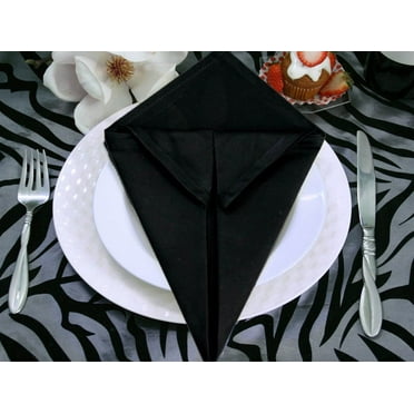 BalsaCircle 5 Pieces 20" Black Cotton Napkins Party Decorations