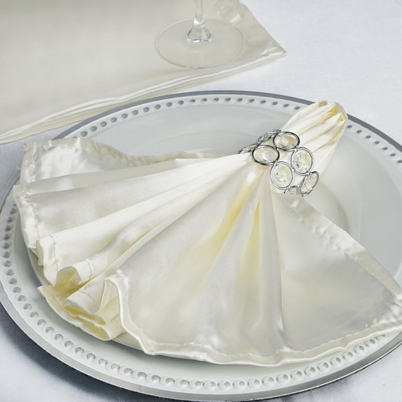 Balsa Circle 5 Pieces 20" Ivory Satin Napkins Wedding Party