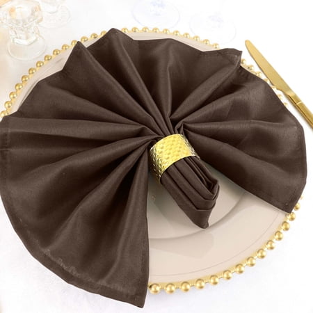 Balsa Circle 5 Pieces 20" Premium Polyester Fabric Napkins Chocolate Brown