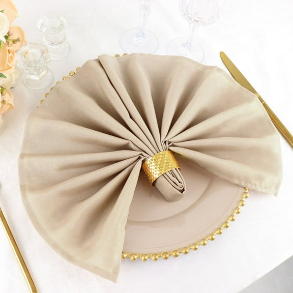 BalsaCircle 5 Pieces 20" Polyester Fabric Napkins Nude