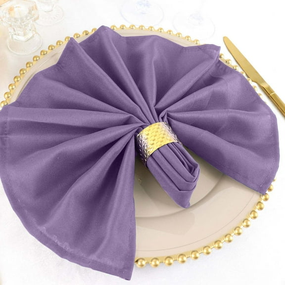BalsaCircle 5 Pieces 20" Polyester Fabric Napkins Violet Amethyst