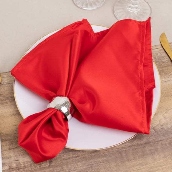Balsa Circle 5 Pieces 20" Red Lamour Satin Napkins Wedding Party