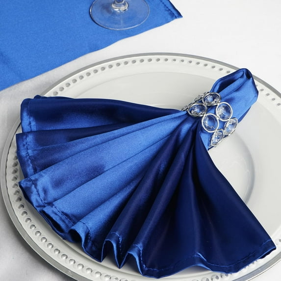 Balsa Circle 5 Pieces 20" Royal Blue Satin Napkins Wedding Party